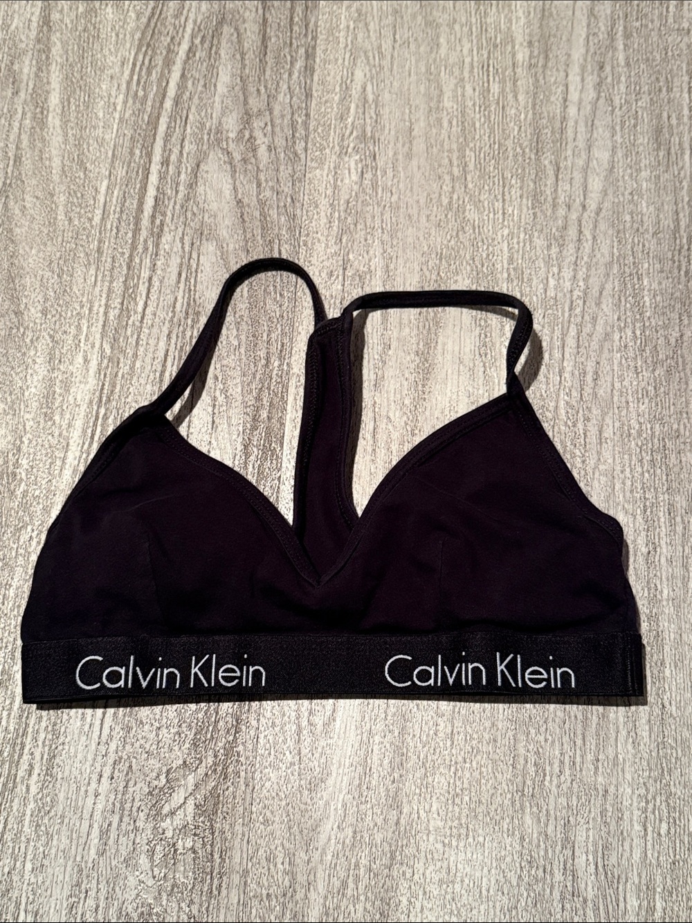 Calvin Klein Black Logo Elastic Wireless Bralette